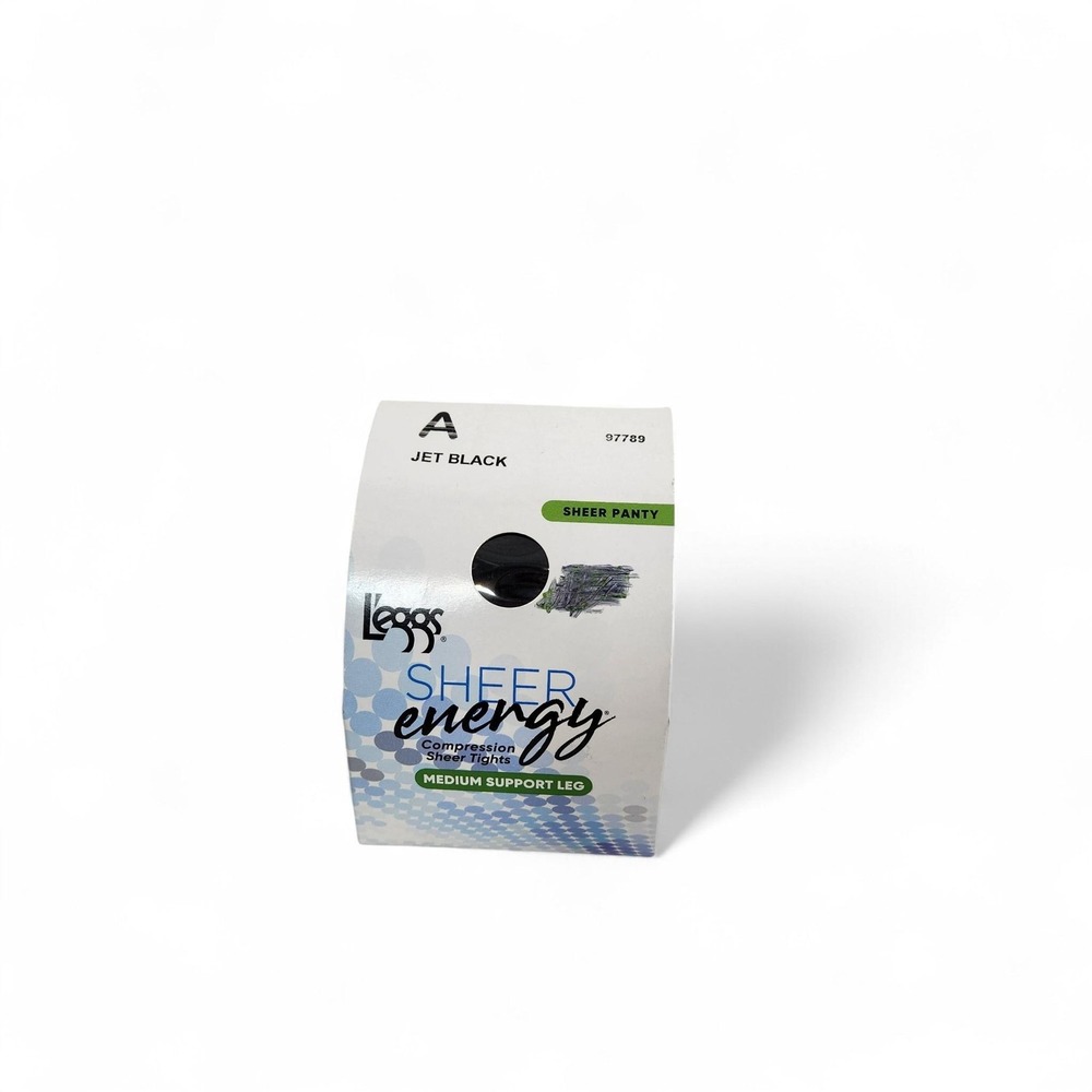 L'EGGS Pantyhouse‎ A Jet Black Sheer Energy Compression Medium Support Hosiery